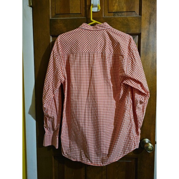 Mojo‎ Sportswear Button Up Shirt Gingham Plaid Long Slv Red White Mens L - Picture 5 of 5